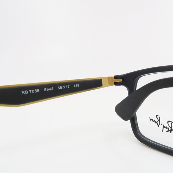 Ray-Ban RB 7056 5644 Unisex Rectangle Matte Black - Picture 3 of 6